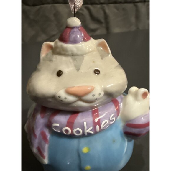 Hallmark 1996 Keepsake Cookie Jar Friends CARMEN Ceramic CAT Ornament - Picture 10 of 13